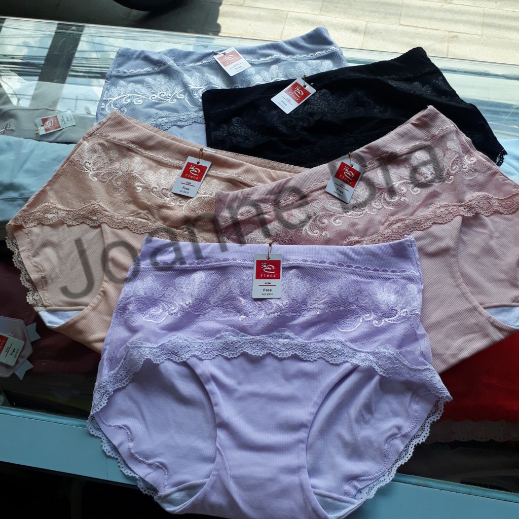 Elena Celana Dalam Wanita Pasak Tinggi E 9910 - CD Nilon Nylon Floral - Lembut, Dingin, dan Nyaman