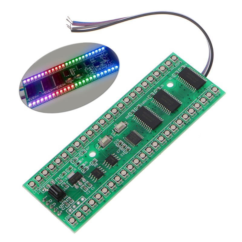 CRE✿RGB MCU Display Pattern Dual Channel 24 LED VU Indikator Level Sinyal