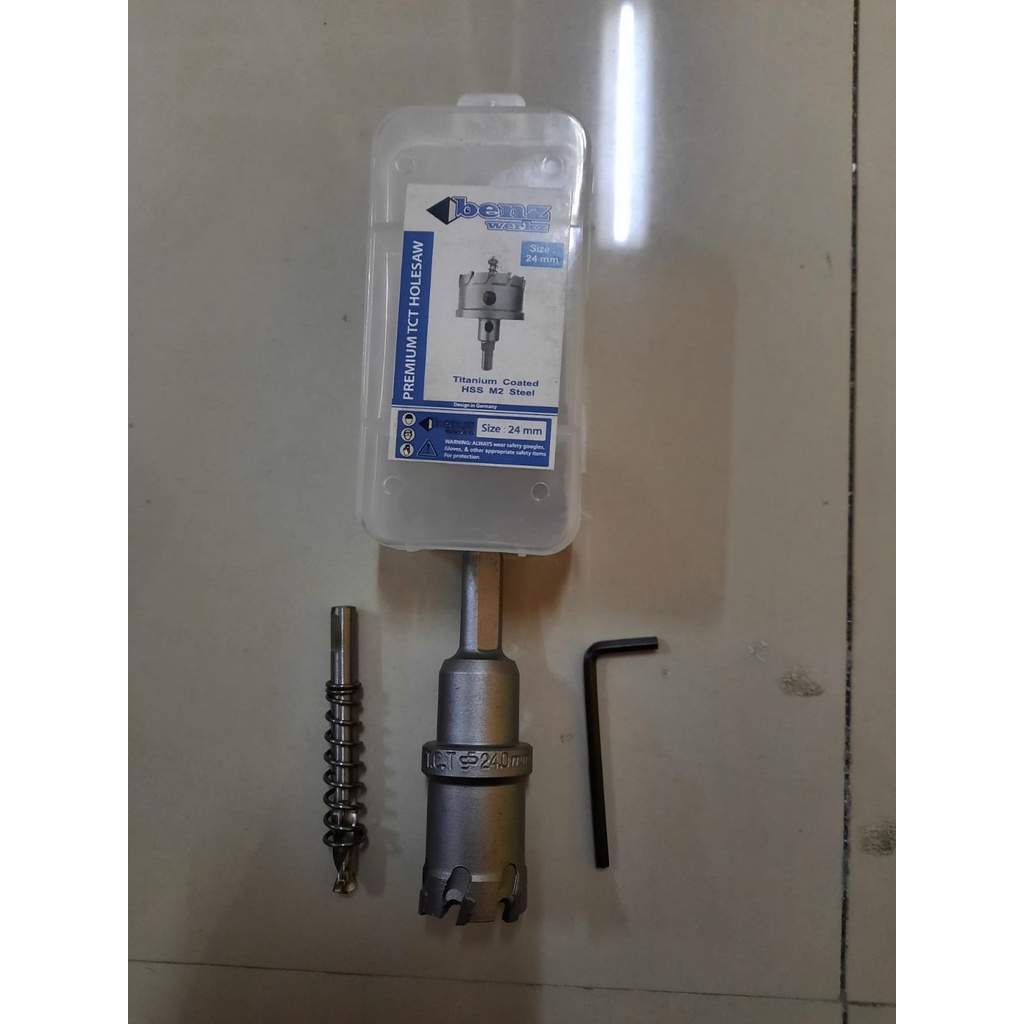 Hole Saw TCT BENZ WERKZ HoleSaw Carbide TCT untuk Stailess baja Pembolong Besi - 24mm