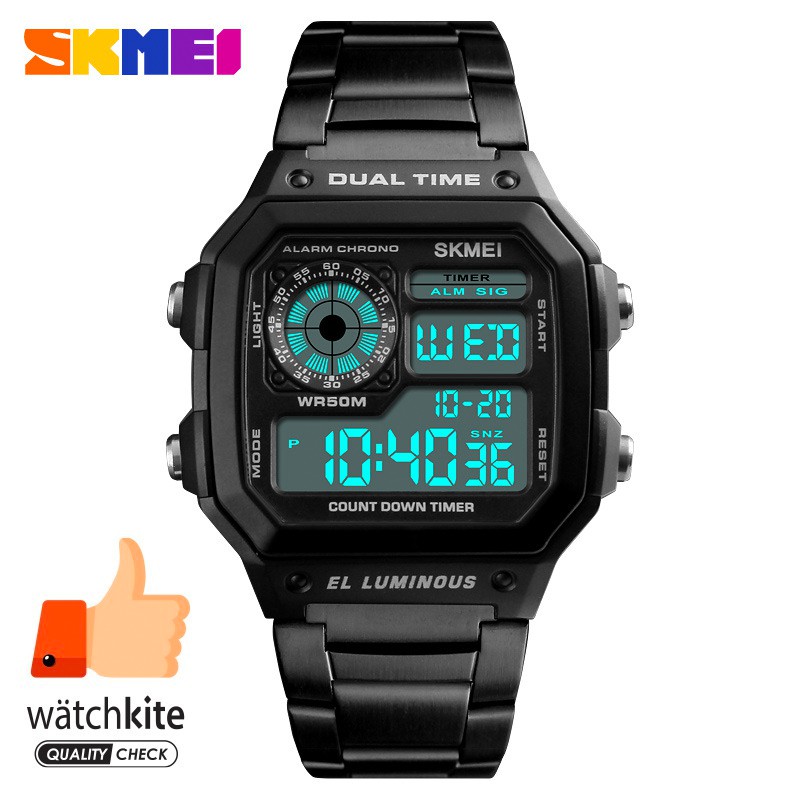 SKMEI 1335 Jam Tangan Pria Wanita Digital Tali Stainless Anti Air WATCHKITE WKOS