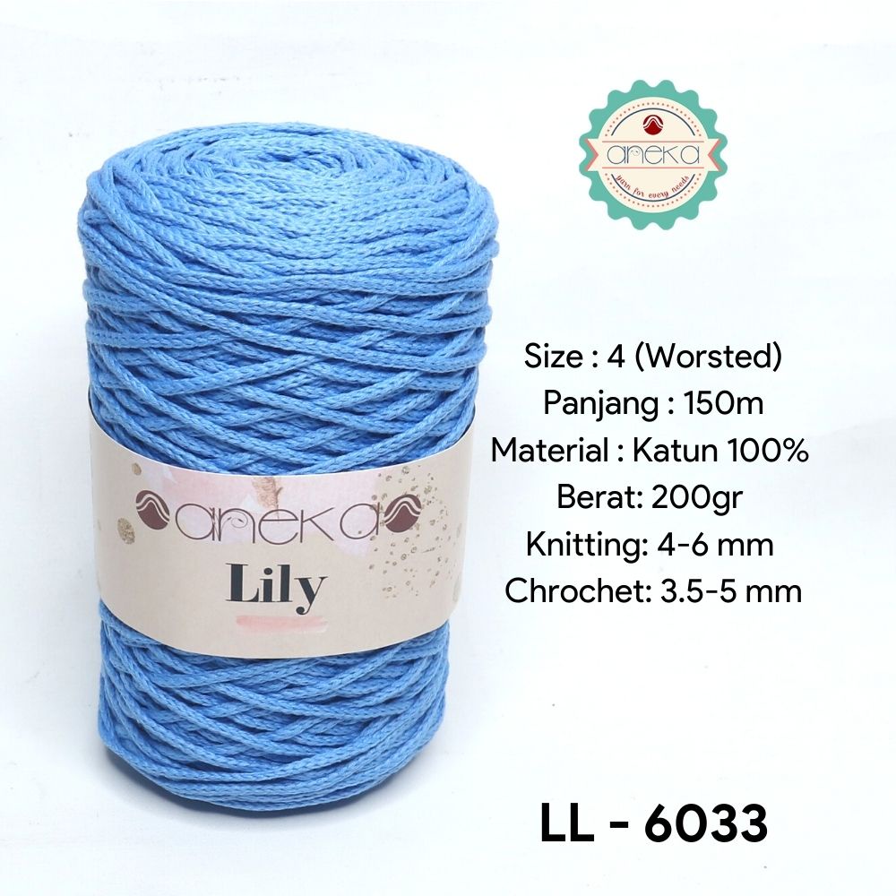 Benang Rajut Lily / Lili / Tambang / Macrame Cotton Rope Yarn - 6033