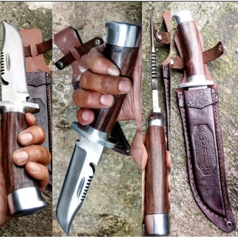 PISAU DAGING BUSHCRAFT SURVIVAL HUNTING RAMBO PER