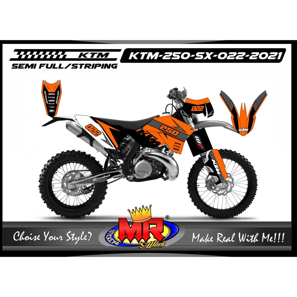 Stiker Motor Decal KTM 250 SX Custom Stiker Motor Trail Variasi Trabas