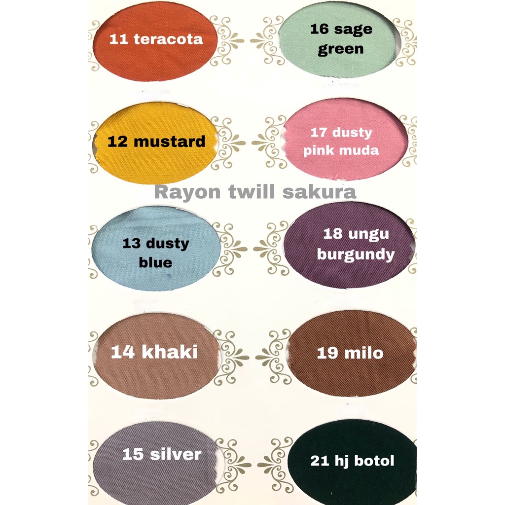 Multi kain rayon twill viscose sakura polos premium quality soft lembut tebal harga eceran-3