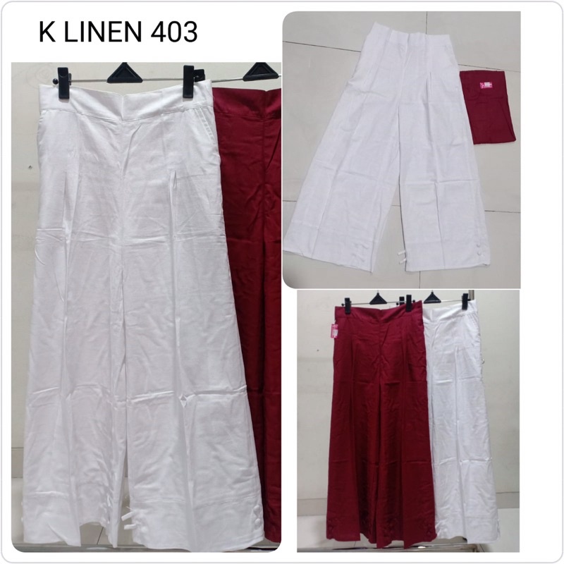 kulot linen merah putih standar #403