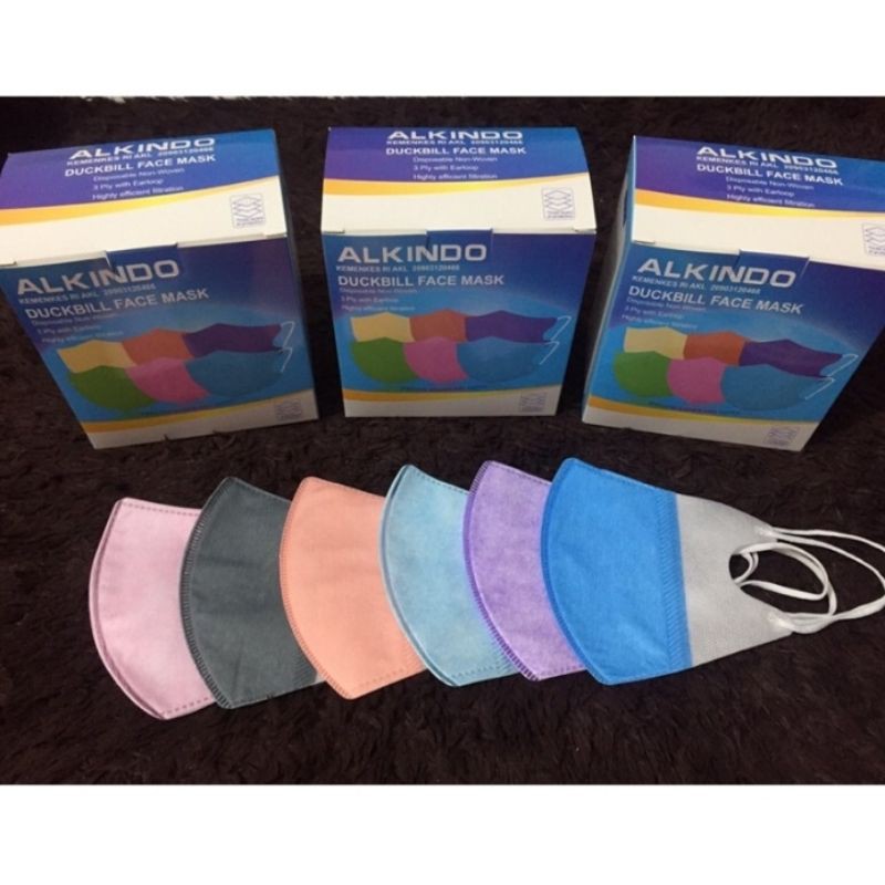 Masker DUCKBILL ALKINDO WARNA isi 50pcs