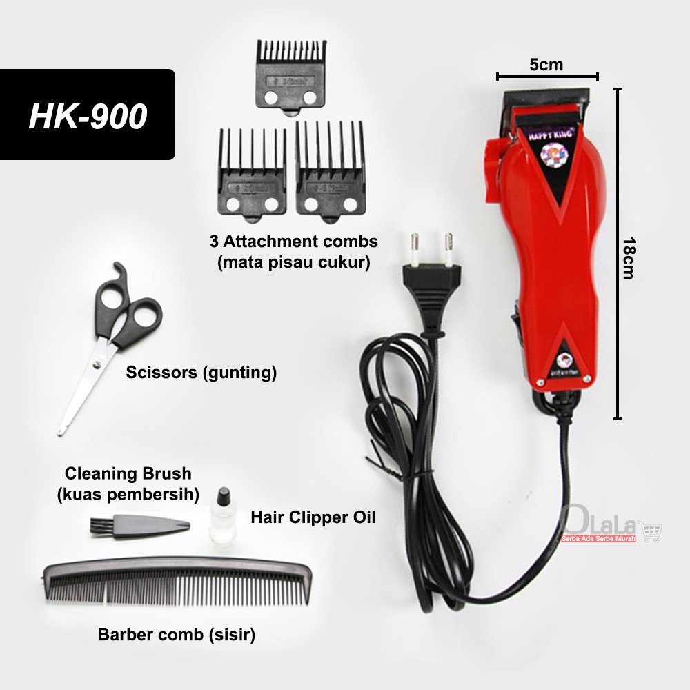 (COD) Mesin Alat Cukur Rambut Listrik Terbaik Happy King Hk-900 - Potong Pangkas Hair Clipper