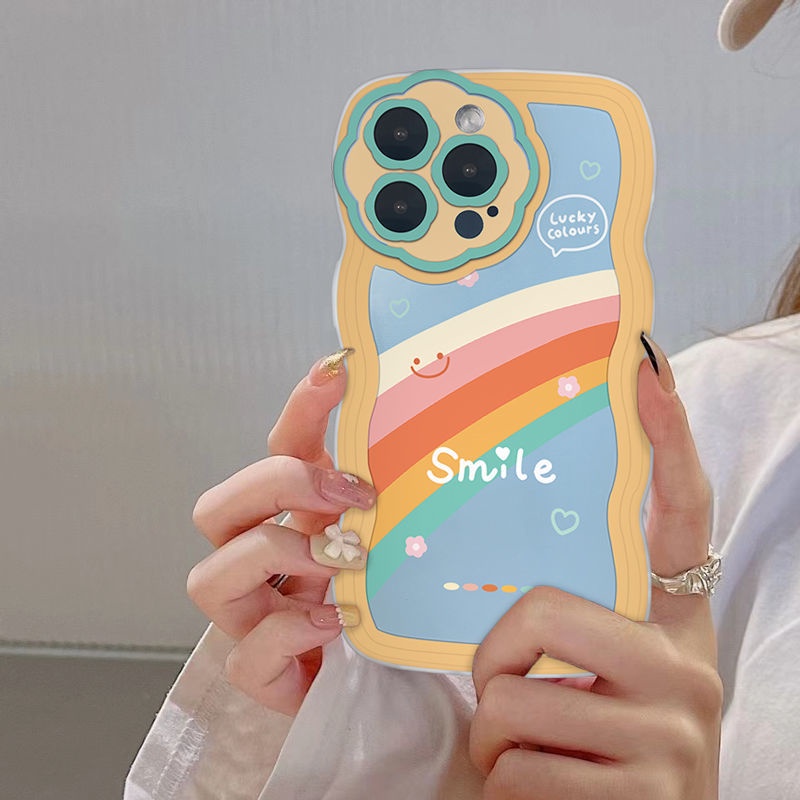 Case Motif Smiley Face Warna Pelangi Untuk iPhone 12 13 11 Pro Max X Xs Max Xr Asu5