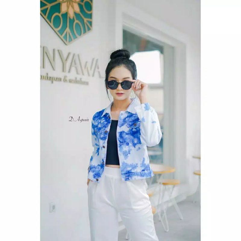 Jaket Jeans Wanita Tie Dye / Jaket Jeans Tye dye