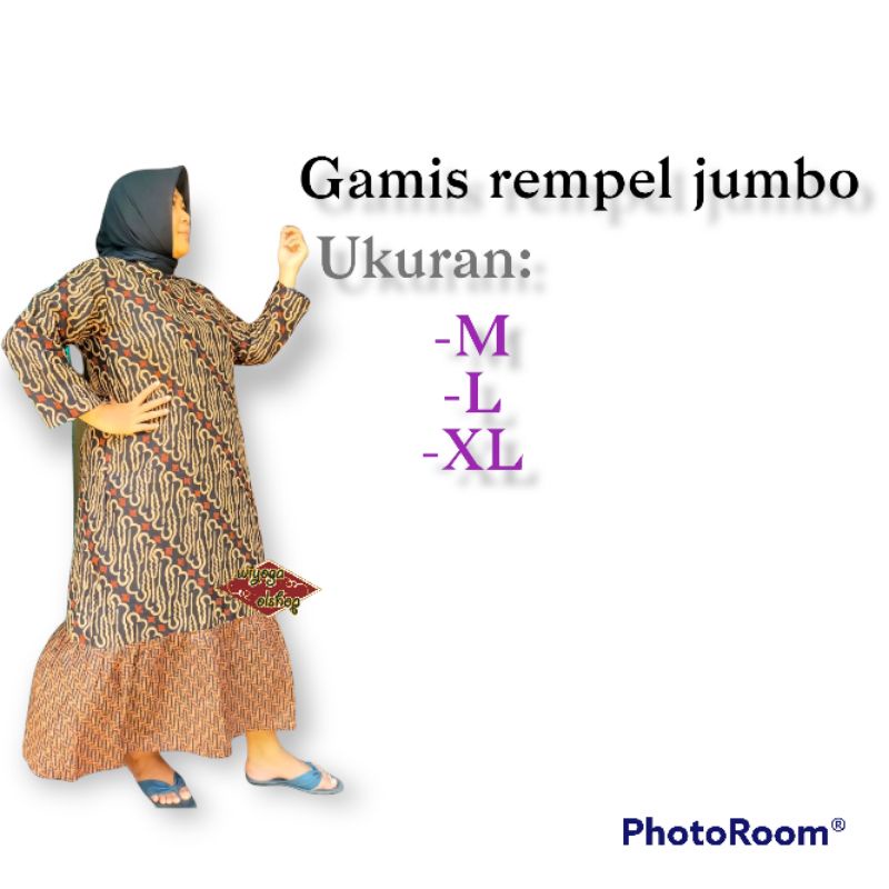 gamis batik baju muslim batik model kekinian / gamis remple / seragam gamis