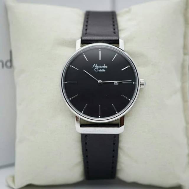 JAM TANGAN CEWEK / WANITA ALEXANDRE CHRISTIE AC 8572 SILVER BLACK