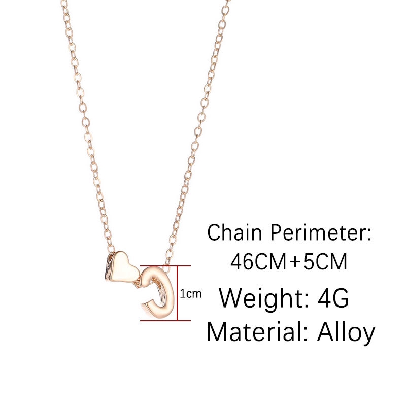 (YUZHU) Kalung Rantai A-T Liontin Motif Huruf Bahan Stainless Steel Warna ROSE GOLD SILVER GOLD