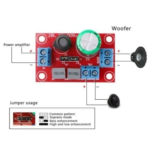 Crossover 2 Way Splitter Filter Pengaman Pembagi Speaker (2089)