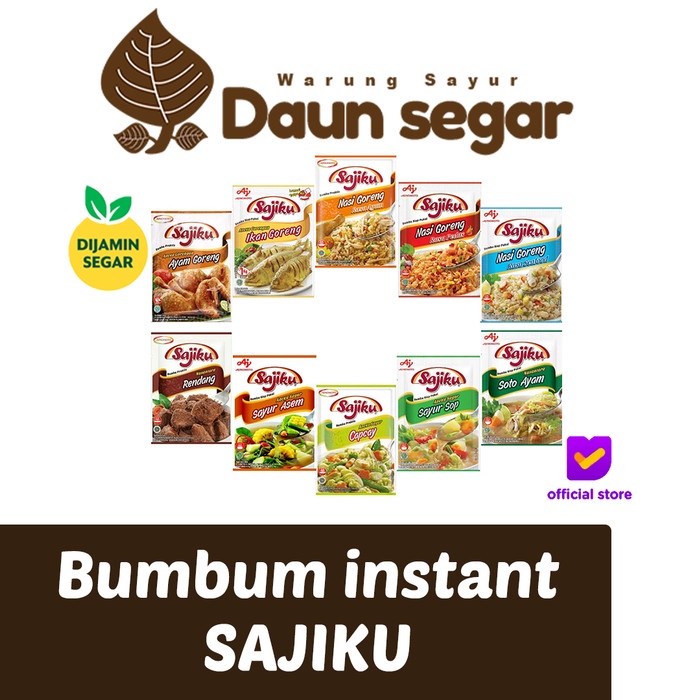 

Bumbum Instant Sajiku Bumbu Ayam Goreng Sajiku Bumbu Ikan Goreng Sajiku Bumbu Soto Ayam Sajiku sayur sop sayur asem Bumbu Sayur Capcay sajiku serba guna sajiku tepung bumbum daun segar daunsegar