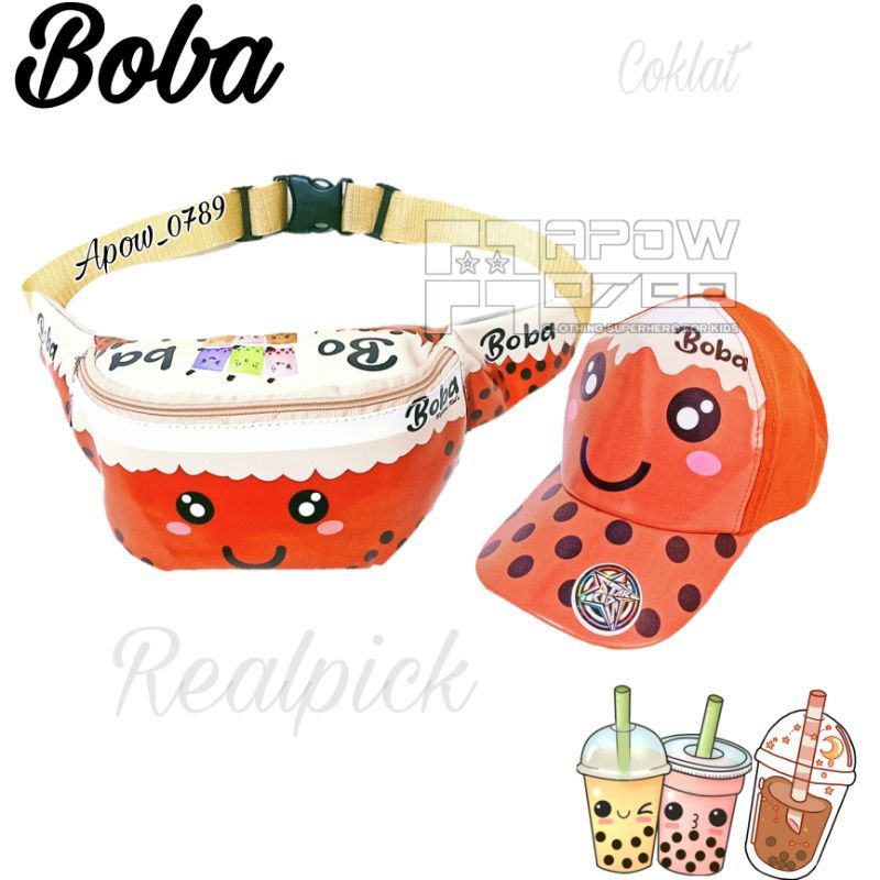 COD PAKET 2IN1 WAISTBAG ANAK BOBA / TAS SELEMPANG BOBA / PAKET MURAH BOBA