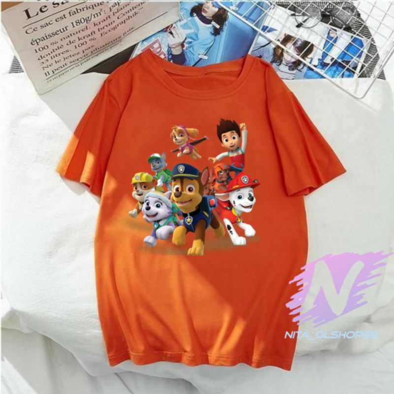 kaos pawpatrol baju kaos anak PAWPATROL animasi