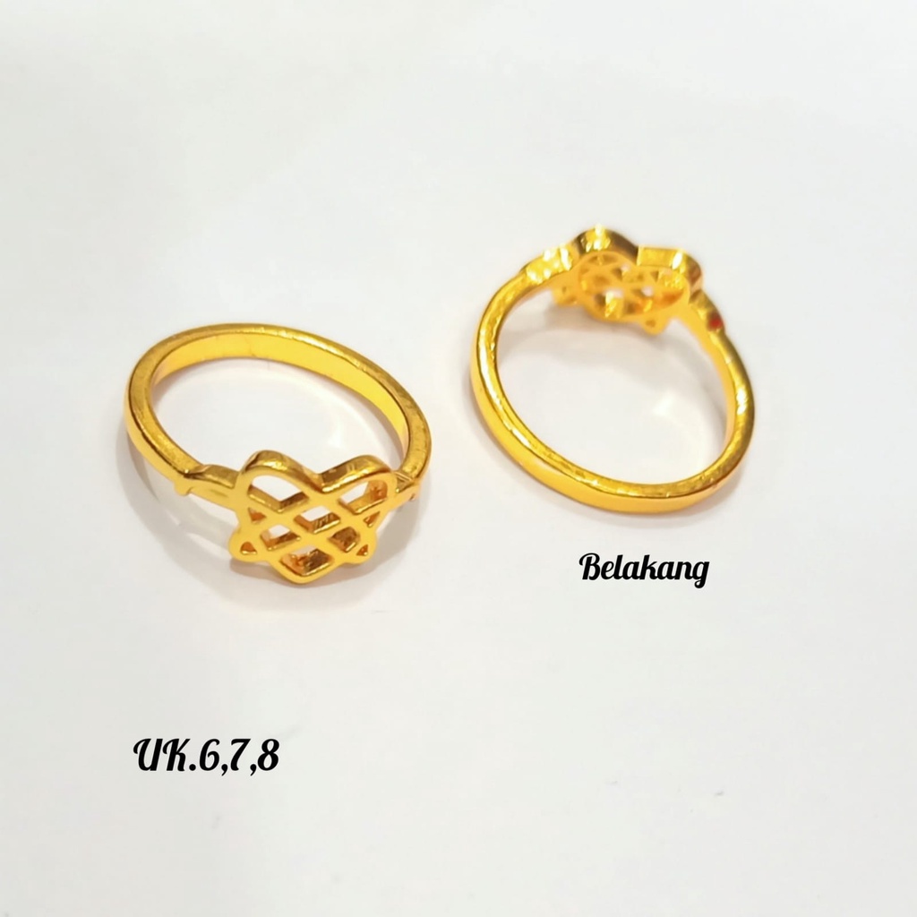 Cincin IKATAN CINTA ANDIN Perhiasan Anti karat Elok Gold 24k