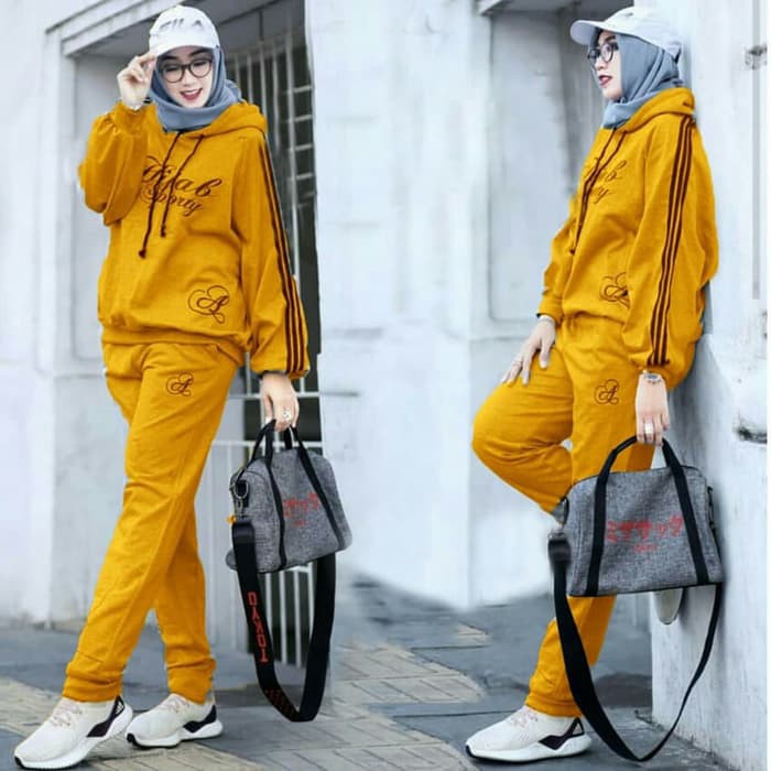 GAMIS MURAH  0036 SETELAN SPORTY HIJAB KUBUS GAMIS KEKINIAN