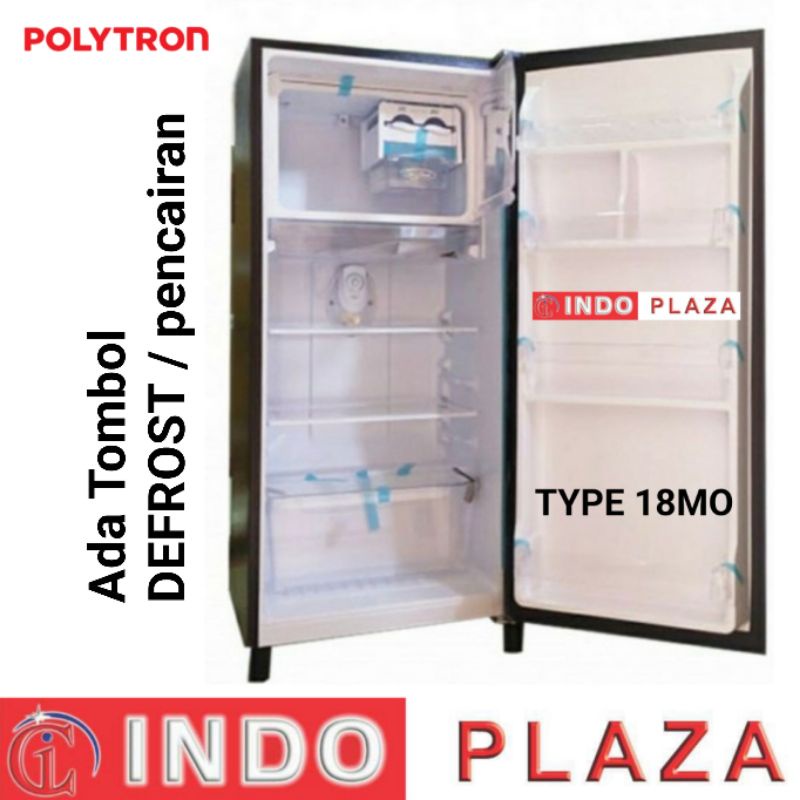 KULKAS POLYTRON 1 Pintu PRA 15 / 17 / 18MO W/B/TR MODEL PINTU KACA NEW 2022