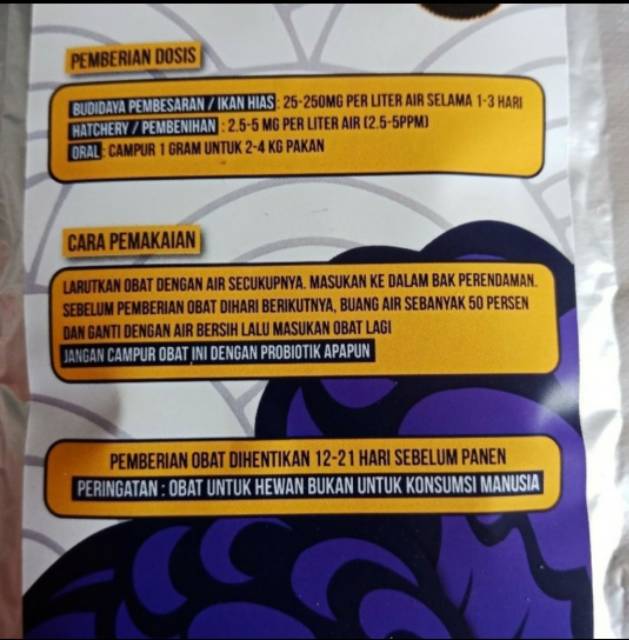 Tetranzym obat infeksi ikan / bercak merah pada ikan (20gr)