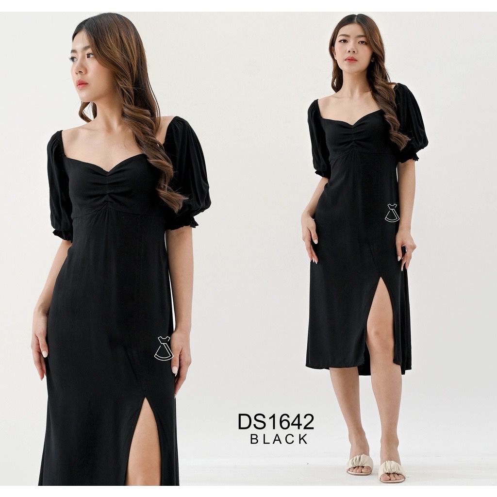 Toply shop Dres wanita korean look Midi Pesta