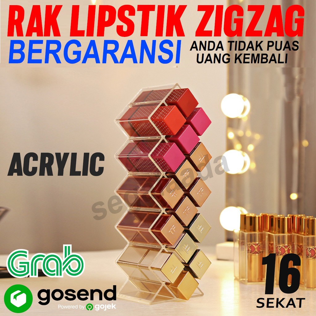 RAK LIPSTIK ZIGZAG TEMPAT LIPSTIK KUTEK MAKE UP KOSMETIK