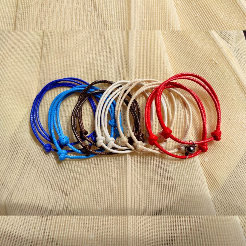 (Min Order 10rb bisa Mix gelang Lain) Gelang Polos tali Korea Waterproof dan Satin / Tanpa Huruf / Hanya Gelang Tali