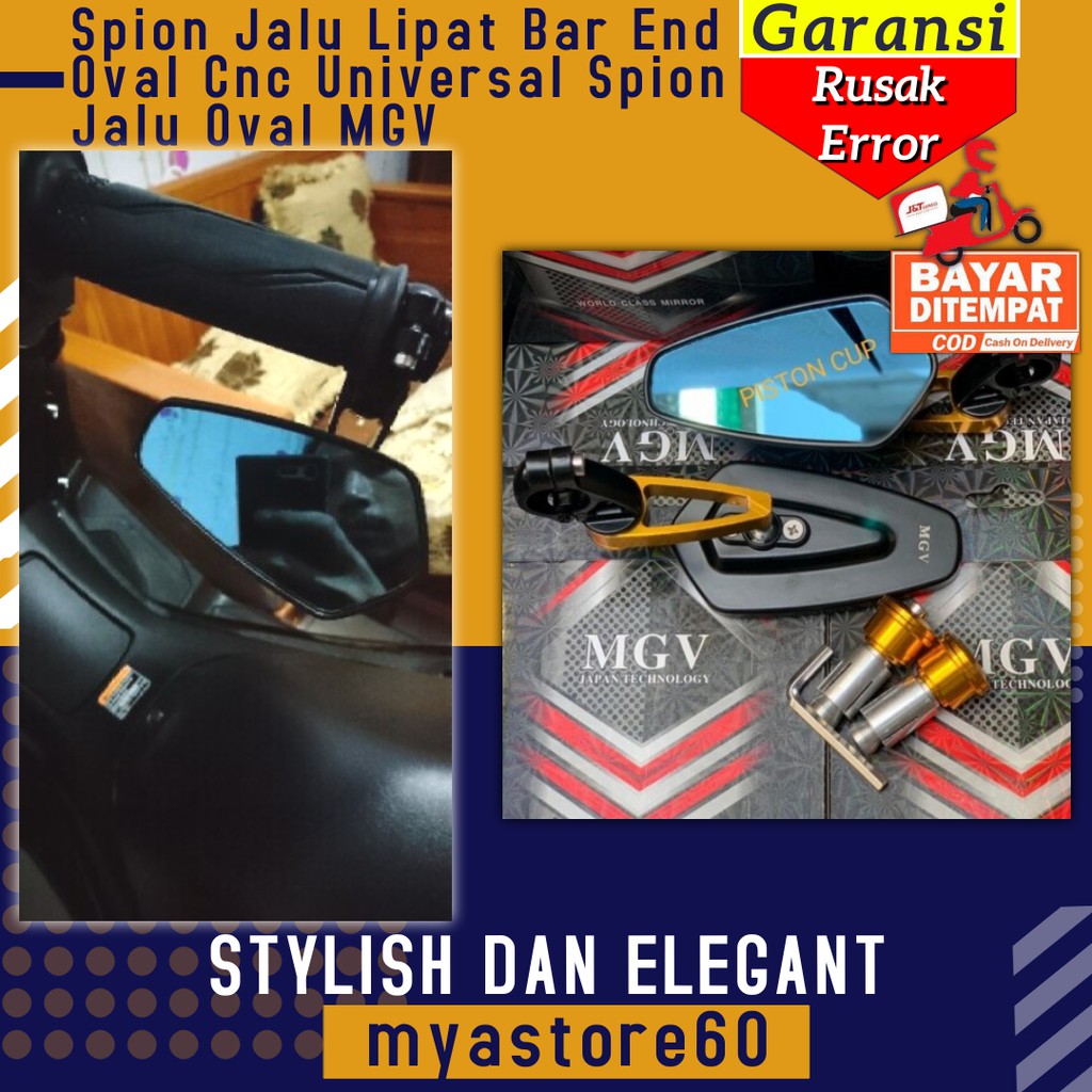 Spion Jalu Lipat Bar End Oval Cnc Universal Sepion Jalu Oval MGV Cnc Nmax Vario Jupiter Revo Ninja