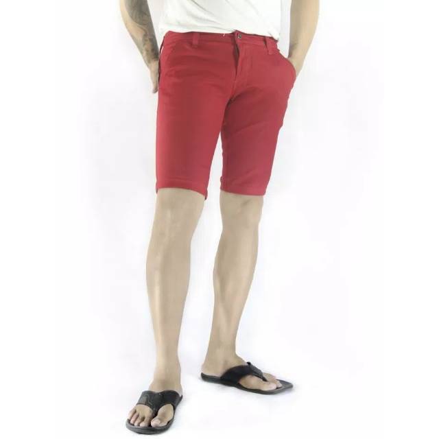 Celana Chino Pendek untuk Pria Warna Warni (Ungu