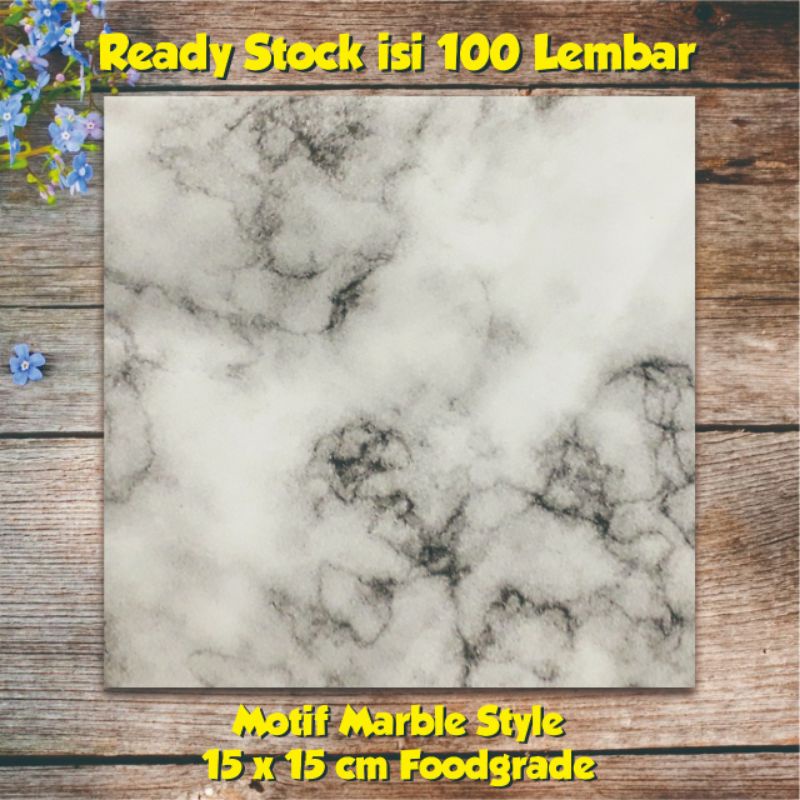 Kertas roti motif marble style food grade alas roti kekinian 100 lmbr