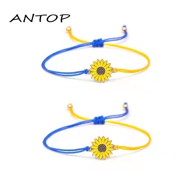 Gelang Persahabatan Bahan Alloy Warna Biru Kuning