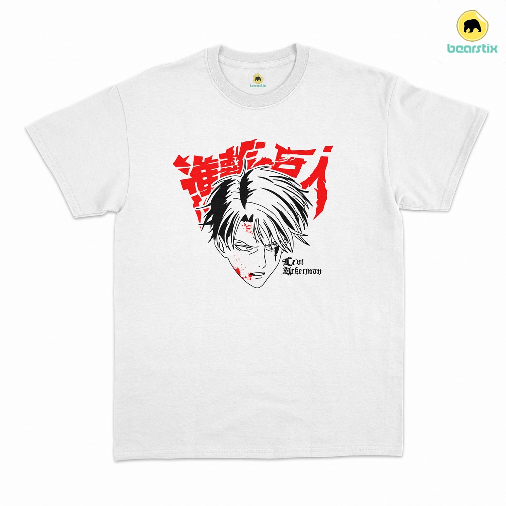 SHINZO - Tshirt Levi Ackerman - Kaos Vintage Anime - Baju Attack On Titan