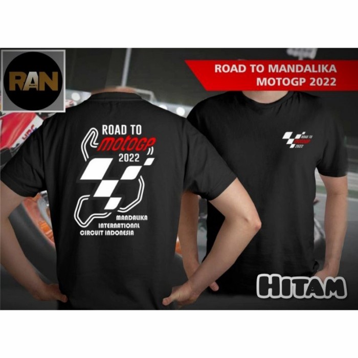 ROAD TO MOTOGP 2022 KAOS MANDALIKA CIRCUIT MOTOGP KAOSOTOMOTIF - Hitam, S