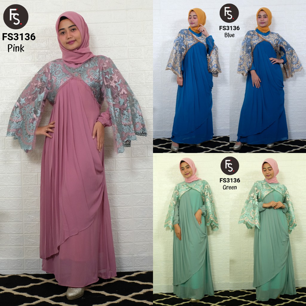 GAMIS PESTA ELEGANT - CERUTY BROKAT - GAMIS NAGITA