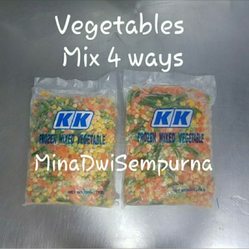 

Frozen Mixed Vegetables / Vegetables Mix 4 Ways / Sayuran Beku 1 kg