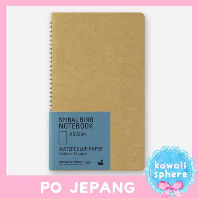 

Midori Travelers Notebook | A5 Slim Watercolor | Spiral Ring Note | PO