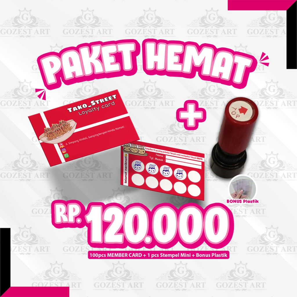 

Terlaris ✨ - PAKET HEMAT! Member card dan Stamp / Loyalty Card Kartu Member Custom Kartu Langganan Stempel3.1.23