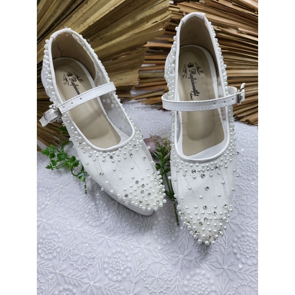 sepatu Wedding wanita Maudi putih 10cm