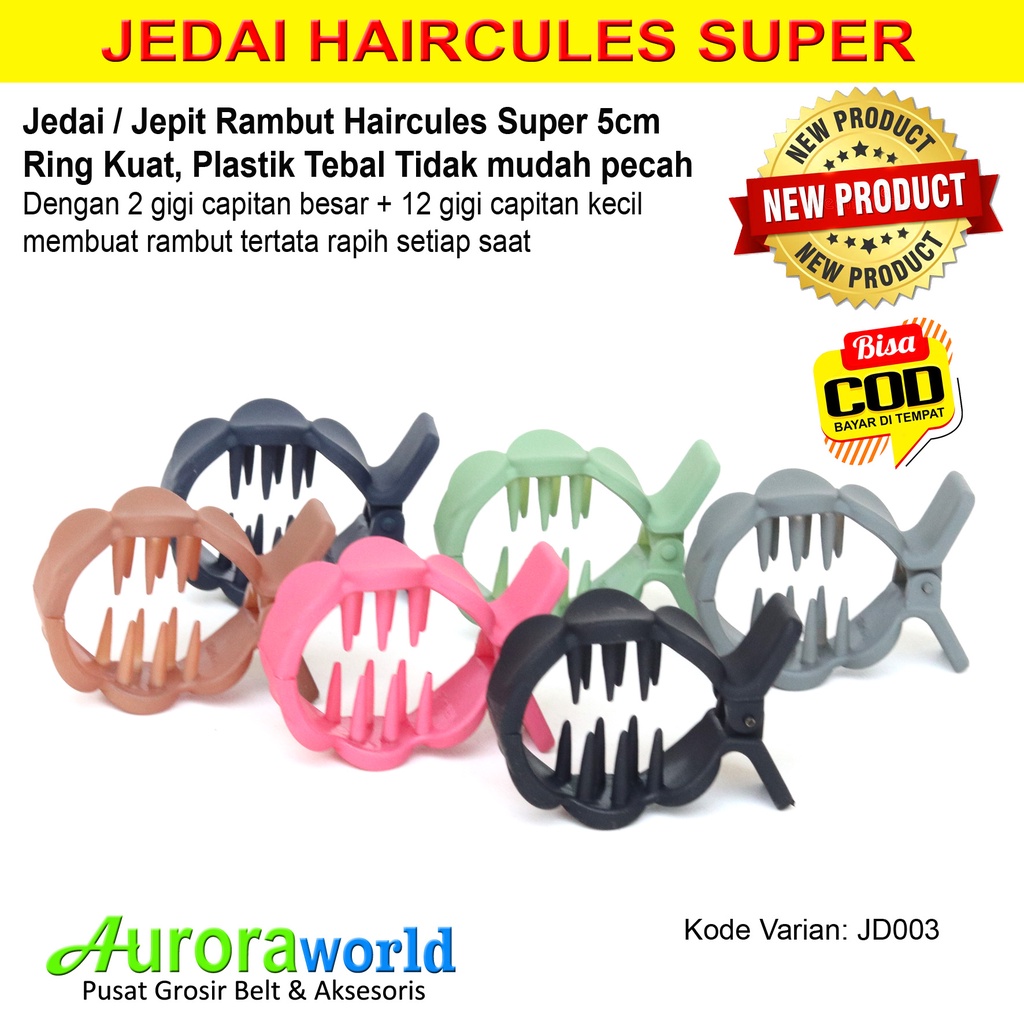 Jedai Haircules Jepit Rambut Haircules Super 6cm Bahan Tebal dan Kuat