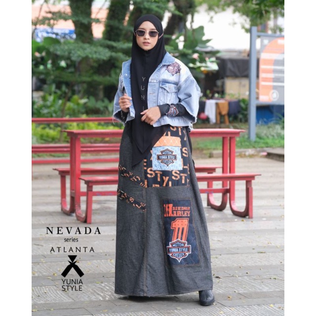 [YUNIA SYARI HIJAB SYARI] GAMIS SYARI TERBARU / DRESS SET PRINTING " NEVADA SERIES " BY YUNIA SYARI 