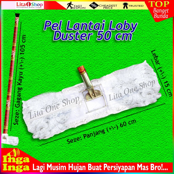 Pelan Lantai Alat Pel Lantai Loby Duster 60cm Putih Pelan Lantai Lobby