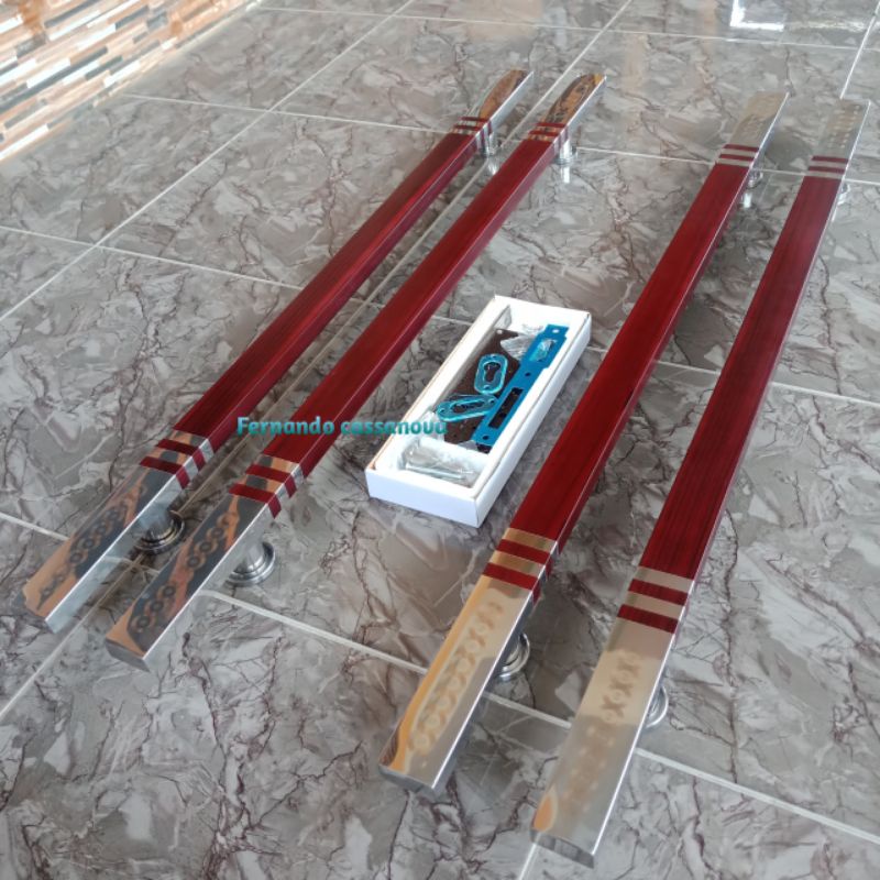 PANJANG 1 METER Tarikan pintu Handle pintu + 1 Set Bodi kunci Gagang pintu Rumah stainless