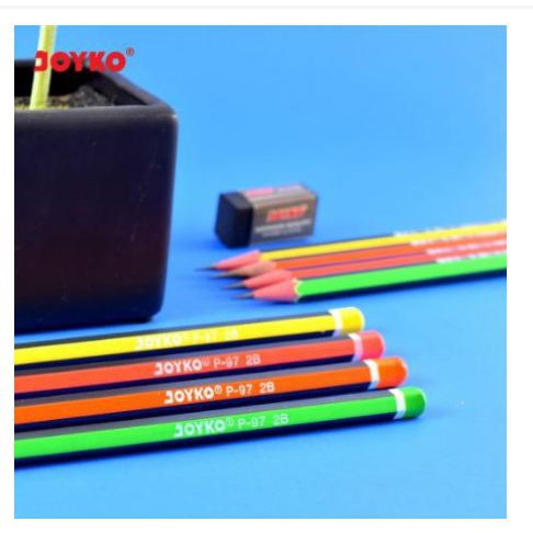 [SEKOLAH] - Pensil 2B Joyko P-97 Aneka Warna - 1 BOX - 12 pcs