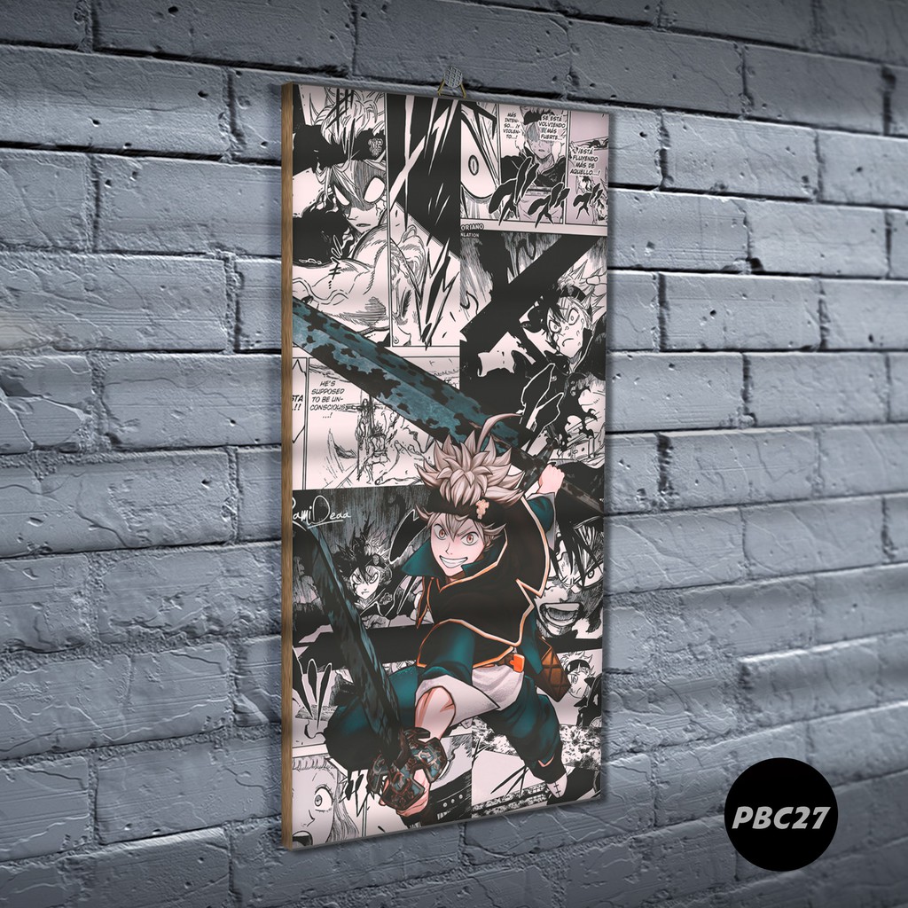 Poster Kayu Black clover /Dekorasi Kamar / Anime /Art / Poster Keren / Poster minimalis/ PBC-PBC27