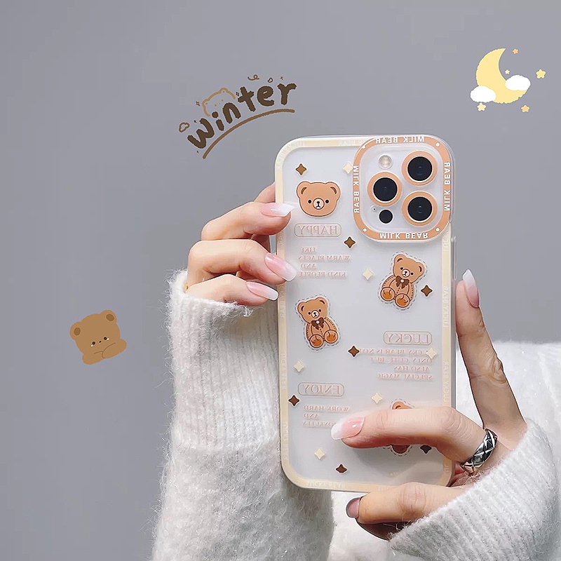 Soft Case TPU Motif Kartun Beruang Untuk OPPO A55 A54 A16 A15 A95 A96 A76 A12 A7 A3S A5S F9 A52 A92 A53 A74 A93 A31 A5 2020 A37 A55 A1K Reno 7 6e 5F 4F