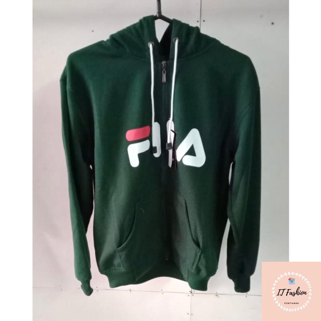 Jaket Hoodie Resleting Zipper Sweater Casual Pria Wanita Bahan Baby Terry