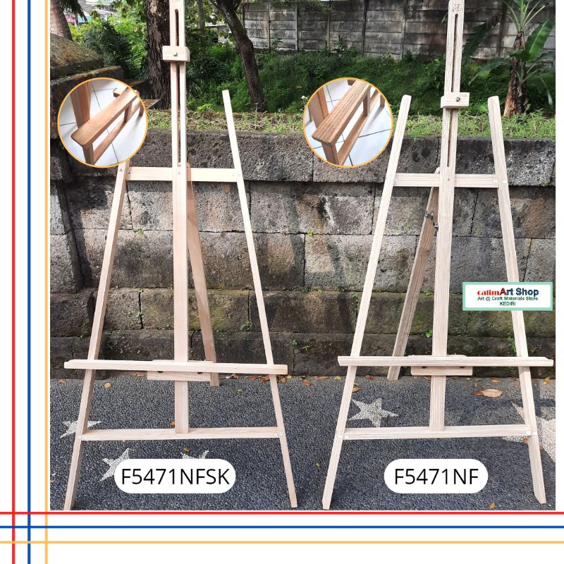 Bali Artist Easel / Tripod / Stand Lukisan Kayu Besar Bali Artist