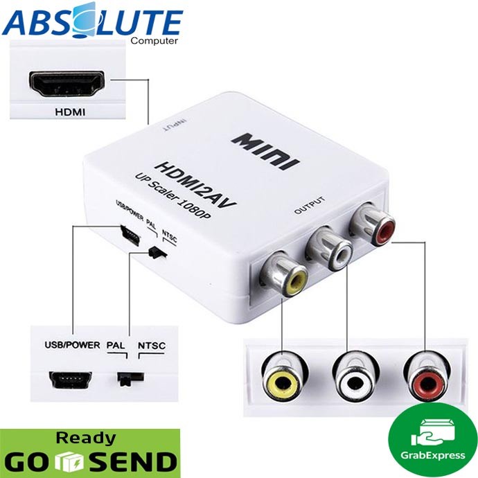 HDMI to RCA Converter Display Active Power Murah Garansi Convert