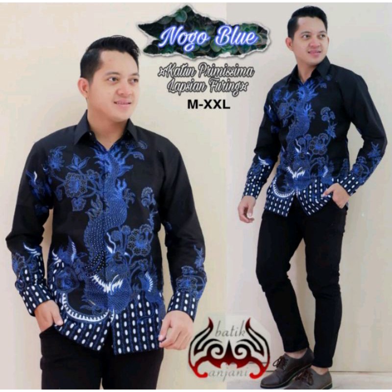 NOGO BIRU kemeja batik pria murah | kemeja batik pria halus