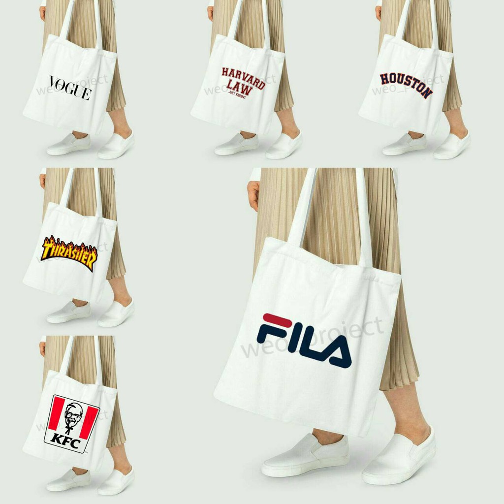 TOTE BAG KANVAS / TOTE BAG WANITA / TOTE BAG BRAND LOGO